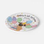 Red Brussels Griffon Hond Verjaardagsfeestje Papieren Bordje (Gekanteld)