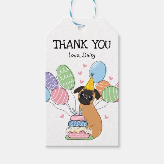 Red Brussels Griffon Hond Verjaardagsgunst Cadeaulabel (Voorkant)