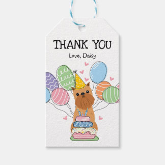 Red Brussels Griffon Hond Verjaardagsgunst Cadeaulabel