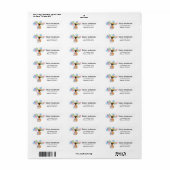 Red Brussels Griffon Verjaardag Retouradres Label (Full Sheet)