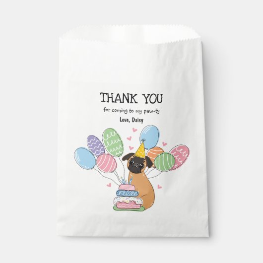 Red Brussels Griffon Verjaardagsfeestje Bedankzakje (Voorkant)