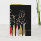 Red Bubble Bottles nieuwjaarsfeest Feestdagen Kaart (Achterkant)