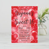 Red Bubble Hearts Cute Girly 90's verjaardag Kaart (Staand voorkant)