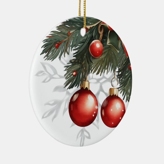 Red Bubble kerst Keramisch Ornament (Rechts)