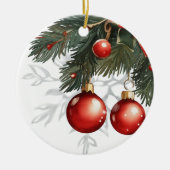 Red Bubble kerst Keramisch Ornament (Voorkant)