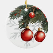 Red Bubble kerst Keramisch Ornament (Achterkant)