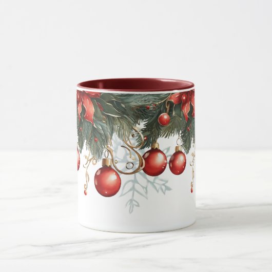 Red Bubble kerst Mok (Midden)