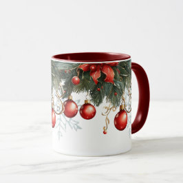 Red Bubble kerst Mok