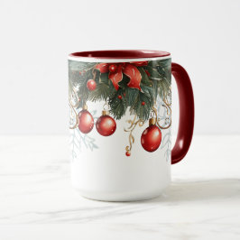 Red Bubble kerst Mok