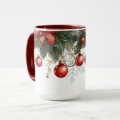 Red Bubble kerst Mok (Voorkant links)