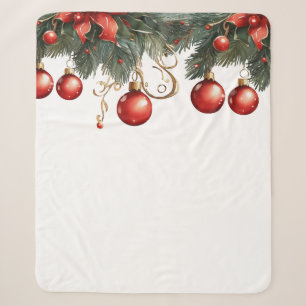 Red Bubble kerst Sherpa Deken