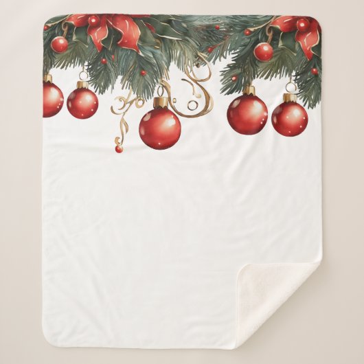 Red Bubble kerst Sherpa Deken (Voorkant)