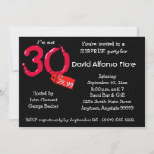 Red Bubble Letter 30th Birthday Celebration Kaart (Achterkant)