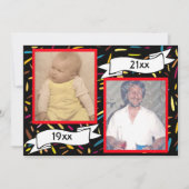 Red Bubble Letter 40th Birthday Celebration Kaart (Voorkant)