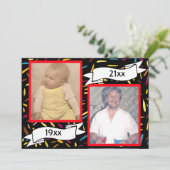 Red Bubble Letter 40th Birthday Celebration Kaart (Staand voorkant)