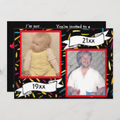 Red Bubble Letter 40th Birthday Celebration Kaart (Voorkant / Achterkant)