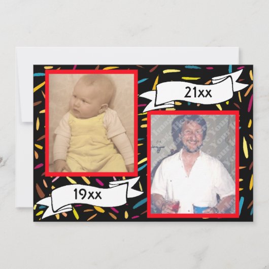 Red Bubble Letter 50th Birthday Celebration Kaart (Voorkant)