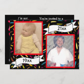 Red Bubble Letter 50th Birthday Celebration Kaart (Voorkant / Achterkant)