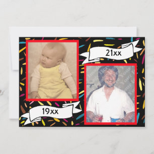 Red Bubble Letter 50th Birthday Celebration Kaart