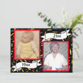 Red Bubble Letter 60th Birthday Celebration Kaart (Staand voorkant)