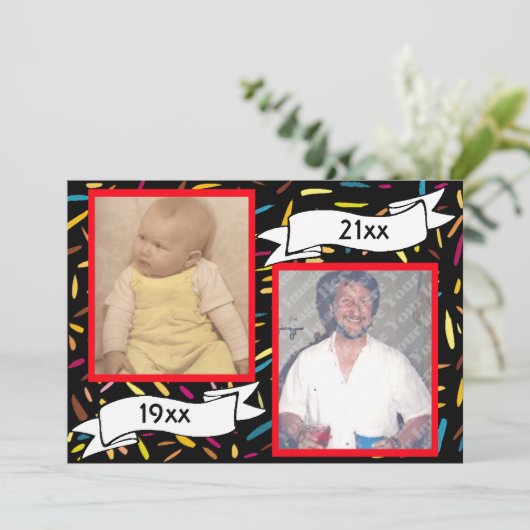 Red Bubble Letter 60th Birthday Celebration Kaart (Staand voorkant)