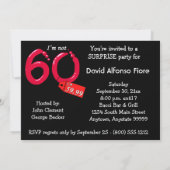 Red Bubble Letter 60th Birthday Celebration Kaart (Achterkant)