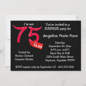 Red Bubble Letter 75th Birthday Celebration Kaart (Achterkant)