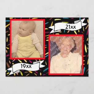 Red Bubble Letter 75th Birthday Celebration Kaart