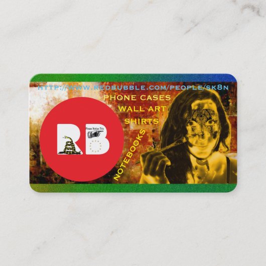 RED BUBBLE SK8N VISITEKAARTJE (Voorkant)