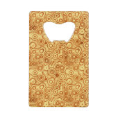 Red Bubbles op Gold Abstract Pattern Creditkaart Flessenopener (Voorkant)