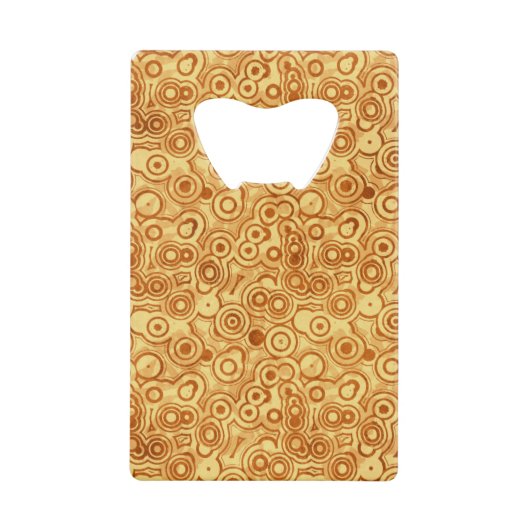 Red Bubbles op Gold Abstract Pattern Creditkaart Flessenopener (Voorkant)