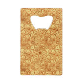 Red Bubbles op Gold Abstract Pattern Creditkaart Flessenopener (Achterkant)