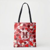 Red Bubbles Patroon met uw monogram Tote Bag (Voorkant)