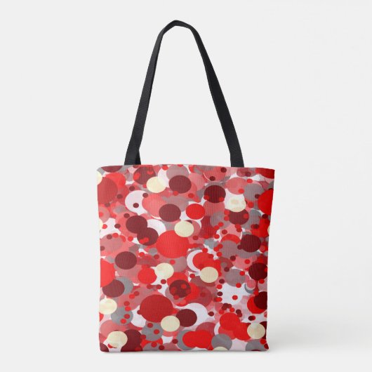 Red Bubbles Patroon met uw monogram Tote Bag (Achterkant)