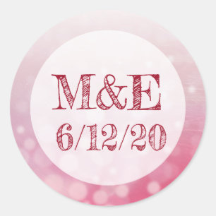 Red Bubbles Personalized Weddenkers Ronde Sticker