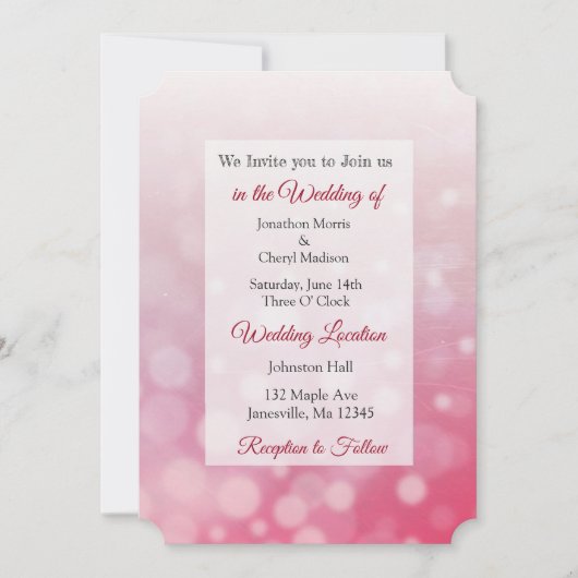 Red Bubbles Thleding Wedding Invites Kaart (Voorkant)