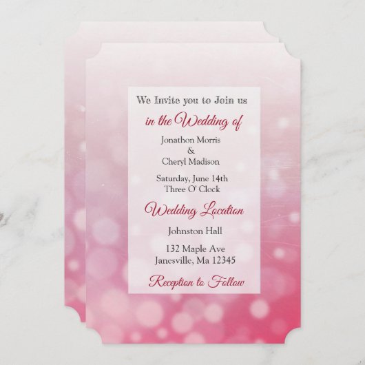 Red Bubbles Thleding Wedding Invites Kaart (Voorkant / Achterkant)