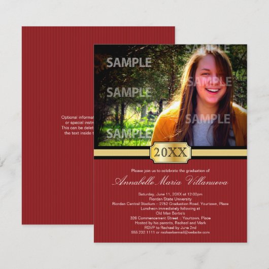 Red Buckle Band Afstuderen aangekondigd Kaart (Voorkant / Achterkant)