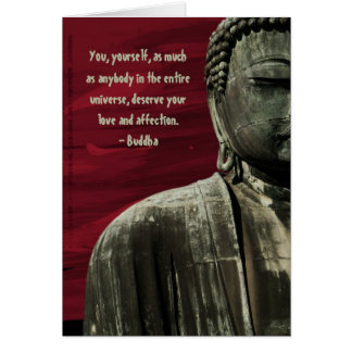 Red Buddha Statue Card