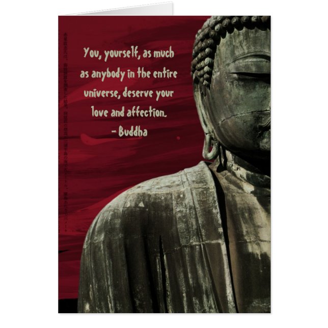 Red Buddha Statue Card  (Voorkant)