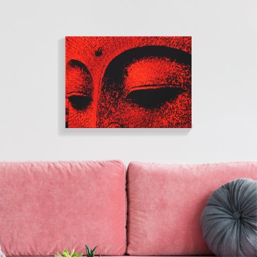 Red Buddha Wrapped Canvas (Insitu (Woonkamer))