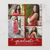 Red Budget Afstuderen 4 Uitnodiging voor Photo Scr (Voorkant)