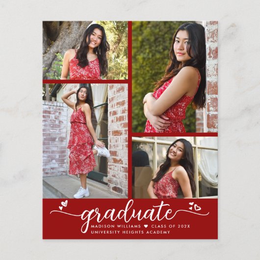 Red Budget Afstuderen 4 Uitnodiging voor Photo Scr (Voorkant)