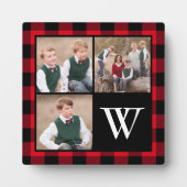 Red Buffalo Check 3 Photo Collage Monogram Fotoplaat (Voorkant)