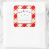 Red Buffalo Check baby shower boek bord Vierkante Sticker (Tas)
