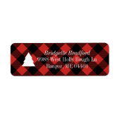 Red Buffalo Check Christmas Tree Retouradres Etiket (Voorkant)