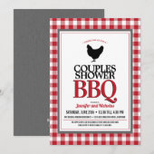 Red Buffalo Check Couples Weddenschap Shower BBQ Kaart (Voorkant / Achterkant)