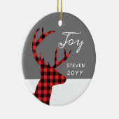 Red Buffalo Check Deer Aangepast jaar Mannen Keramisch Ornament (Rechts)