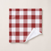 Red Buffalo Check en boerderij Pijl Monogram Bad Handdoek (Wasdoekje)