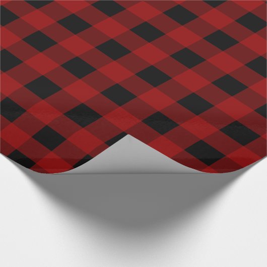 Red Buffalo Check Gingham Pattern Cadeaupapier (Hoek)